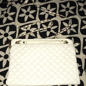 Miztique White Quilted Crossbody Bag